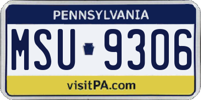 PA license plate MSU9306