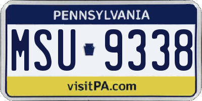 PA license plate MSU9338