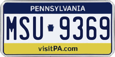 PA license plate MSU9369