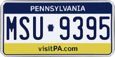 PA license plate MSU9395