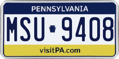 PA license plate MSU9408