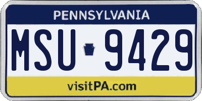 PA license plate MSU9429