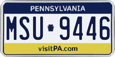 PA license plate MSU9446