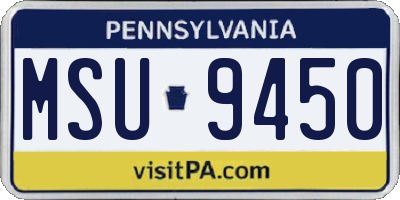 PA license plate MSU9450