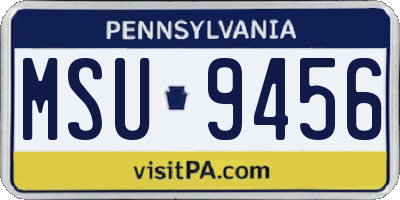 PA license plate MSU9456