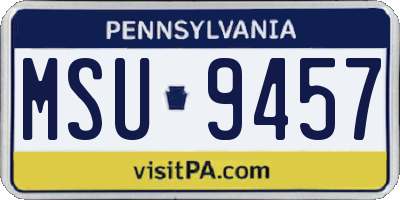 PA license plate MSU9457