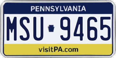 PA license plate MSU9465