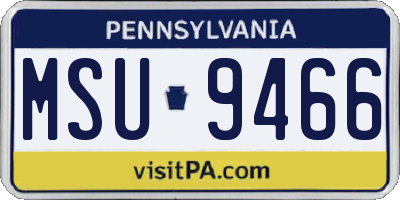 PA license plate MSU9466