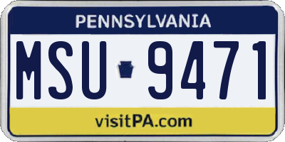 PA license plate MSU9471