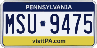 PA license plate MSU9475