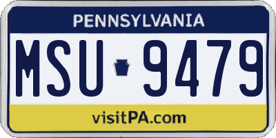 PA license plate MSU9479