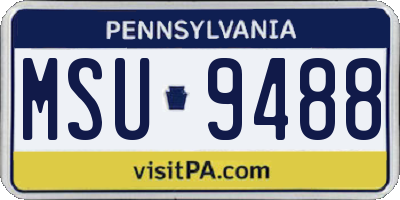 PA license plate MSU9488