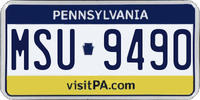 PA license plate MSU9490