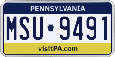PA license plate MSU9491