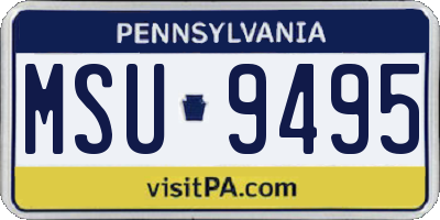 PA license plate MSU9495