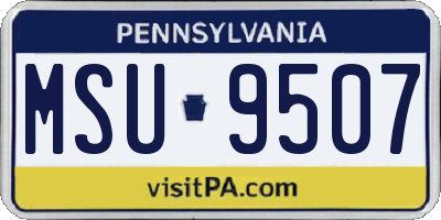 PA license plate MSU9507