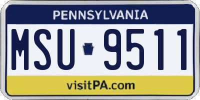 PA license plate MSU9511