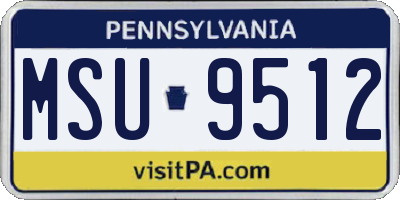 PA license plate MSU9512