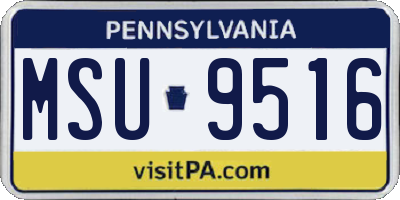 PA license plate MSU9516