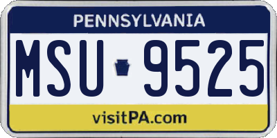 PA license plate MSU9525