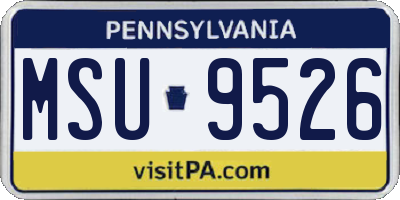 PA license plate MSU9526