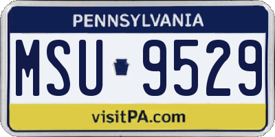 PA license plate MSU9529
