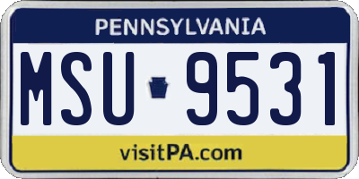 PA license plate MSU9531