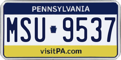 PA license plate MSU9537