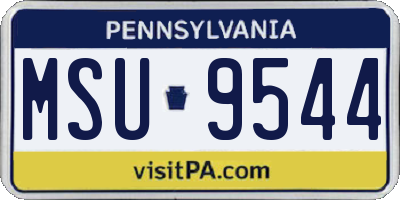 PA license plate MSU9544