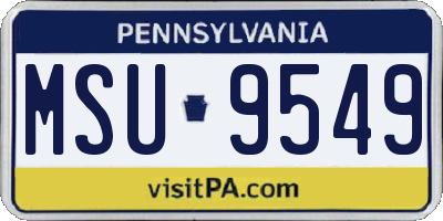 PA license plate MSU9549