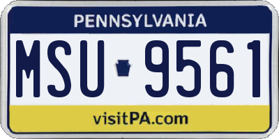 PA license plate MSU9561