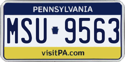 PA license plate MSU9563