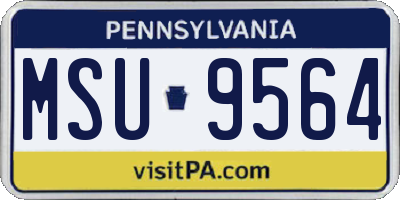 PA license plate MSU9564