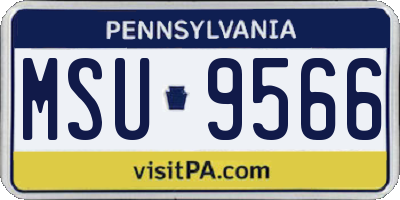PA license plate MSU9566