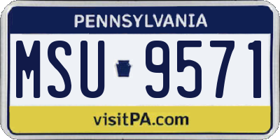 PA license plate MSU9571