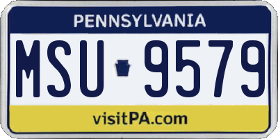 PA license plate MSU9579