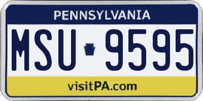 PA license plate MSU9595