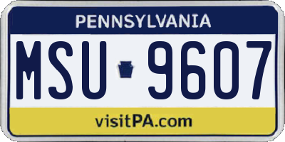 PA license plate MSU9607