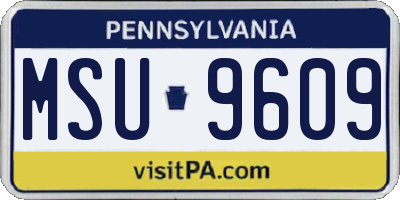 PA license plate MSU9609