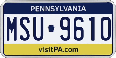 PA license plate MSU9610