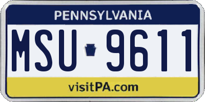 PA license plate MSU9611