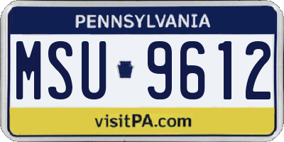 PA license plate MSU9612