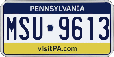PA license plate MSU9613