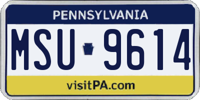 PA license plate MSU9614