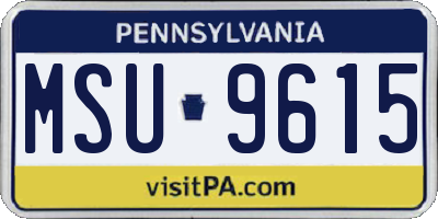 PA license plate MSU9615