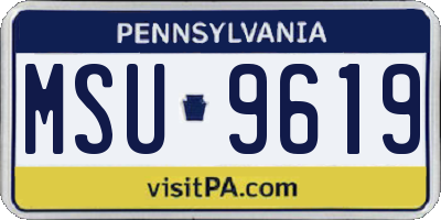 PA license plate MSU9619