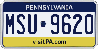 PA license plate MSU9620