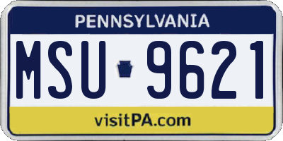 PA license plate MSU9621