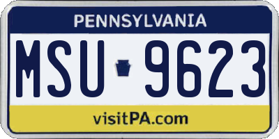 PA license plate MSU9623