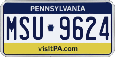 PA license plate MSU9624